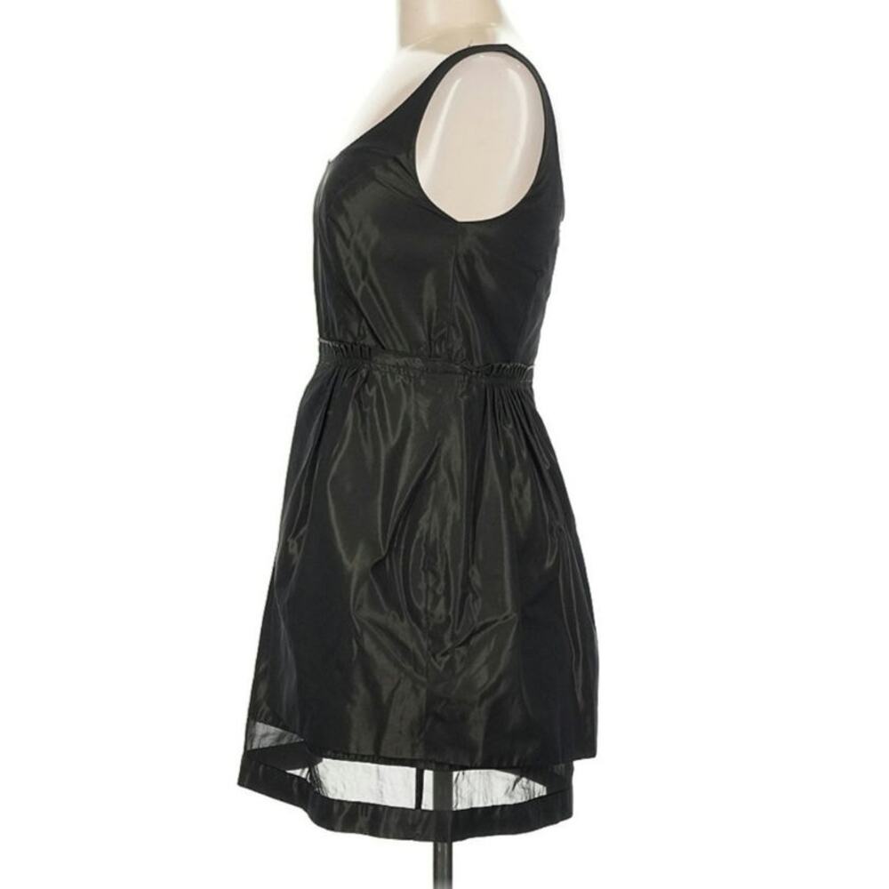 BCBGeneration Bronze Taffeta Sleeveless Mesh Hem Cocktail Dress 8 - Picture 6 of 9